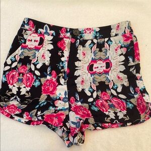 Floral Black Women's Shorts